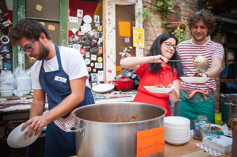 Charity cooking at Szimpla farmers market