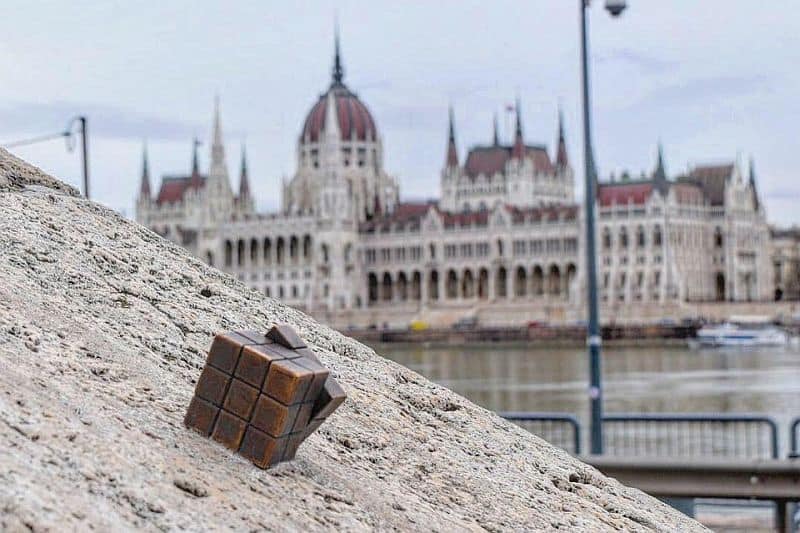 Rubik's cube mini statue Budapest