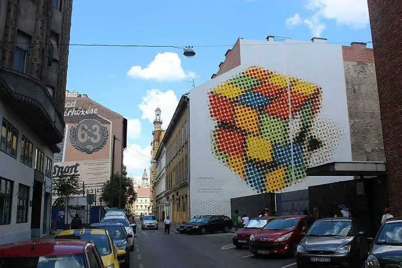 Mural in the Jewish district of Budapest